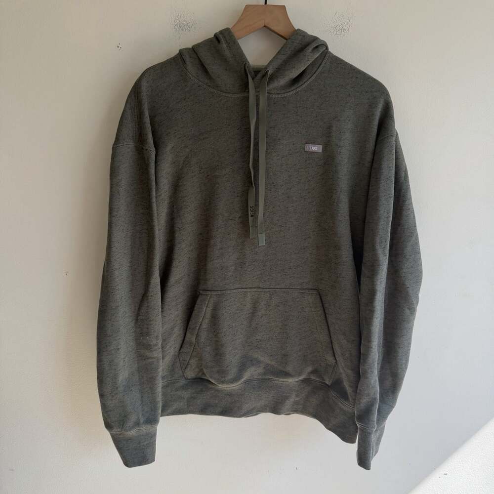 Figs Off Shift Fleece Hoodie Green Womens Size M Nursing Casual Sweatshirt
